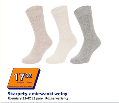 Skarpety z mieszanki wełny 3 pary promocja w Action