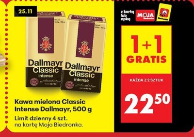 Kawa mielona Classic 500 g 1+1 GRATIS promocja w Biedronka
