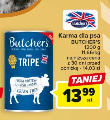 Karma dla psa pasztet z wołowiną Butcher's promocja