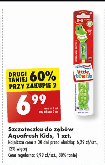 Szczoteczka do zębów 3-5 Aquafresh little teeth promocja w Biedronka