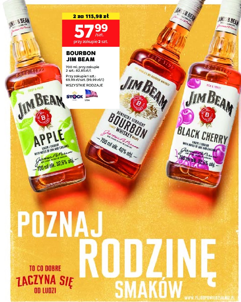 Bourbon Jim beam apple promocja w Stokrotka