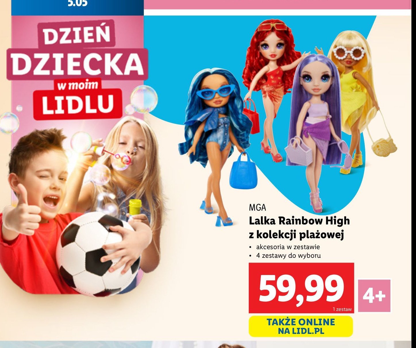 Lalka rainbow high plażowa Mga promocja w Lidl