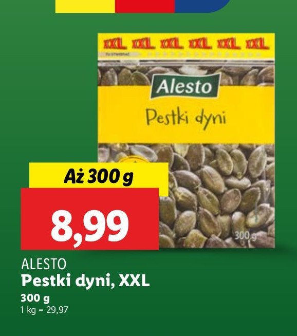 Pestki dyni Alesto promocja w Lidl