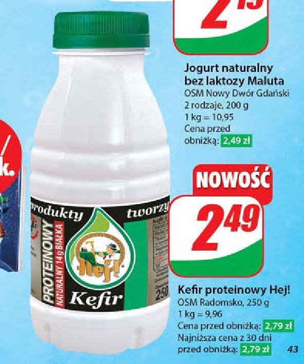 Kefir naturalny Hej! promocja w Dino