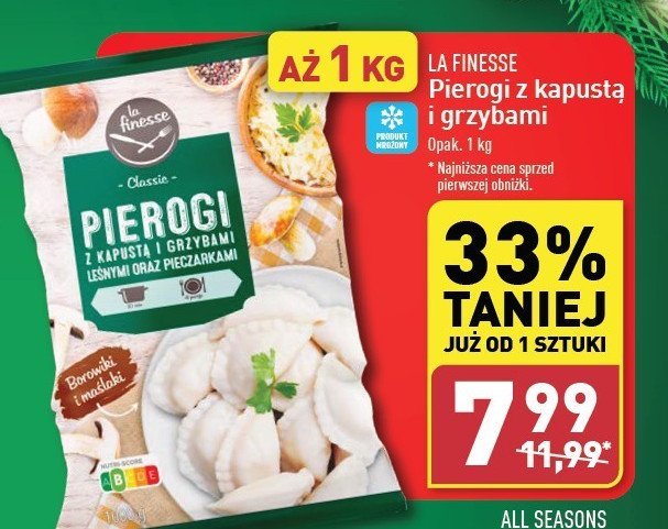 Pierogi z kapustą i grzybami leśnymi i pieczarkami La finesse promocja