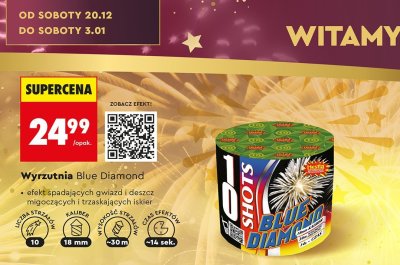 Wyrzutnia fajerwerków Blue Diamond promocja w Biedronka