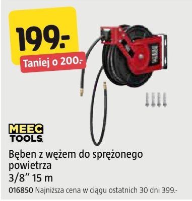 Bęben z wężem do sprężonego powietrza MEEC TOOLS 3/8" 15 m promocja w Jula
