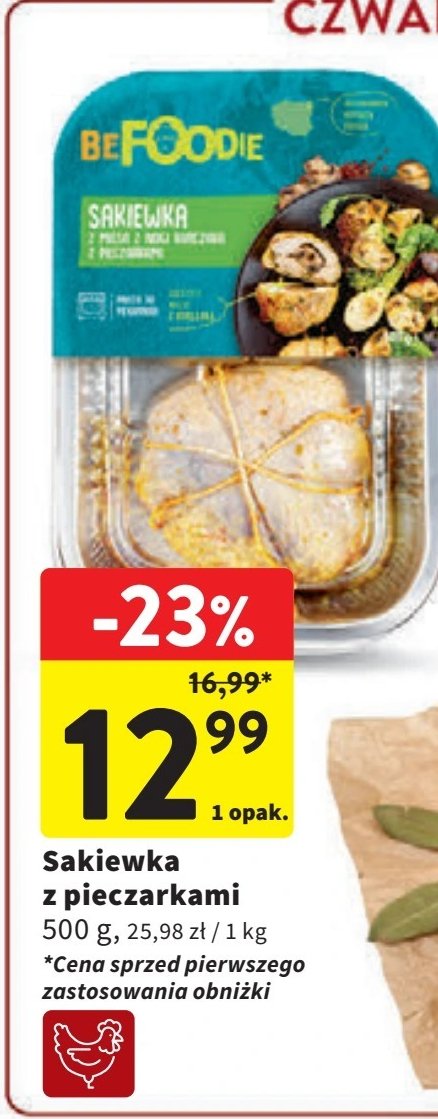 Sakiewka z pieczarkami Be foodie promocja w Intermarche