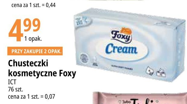 Chusteczki higieniczne z nawilżającym kremem Foxy cream promocja