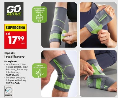 Opaska elastyczna GO ACTIVE na nadgarstek, staw łokciowy, kolanowy lub skokowy promocja w Biedronka