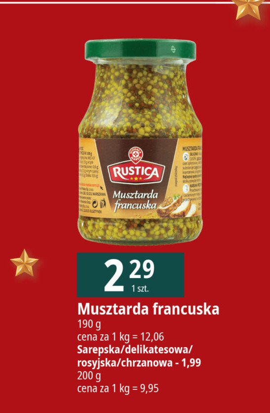 Musztarda francuska Wiodąca marka rustica promocja w Leclerc