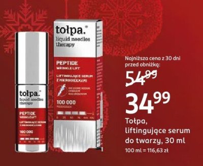 Serum do twarzy Tołpa liftingujące Peptide, 30 ml promocja w Rossmann