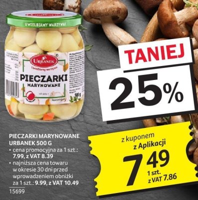 Pieczarki marynowane Urbanek 500 g promocja w Selgros