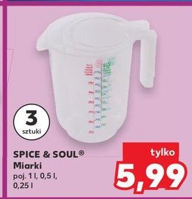 Miarki 250 ml + 500 ml + 1 l Spice&soul promocja