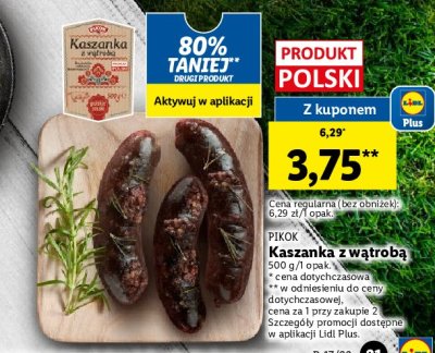 Kaszanka z wątróbką Pikok promocja