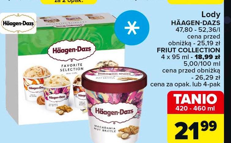 Lody favorite selection Haagen-dazs promocja w Carrefour Market