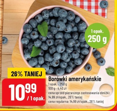 Borówki amerykańskie 250 g promocja w POLOmarket
