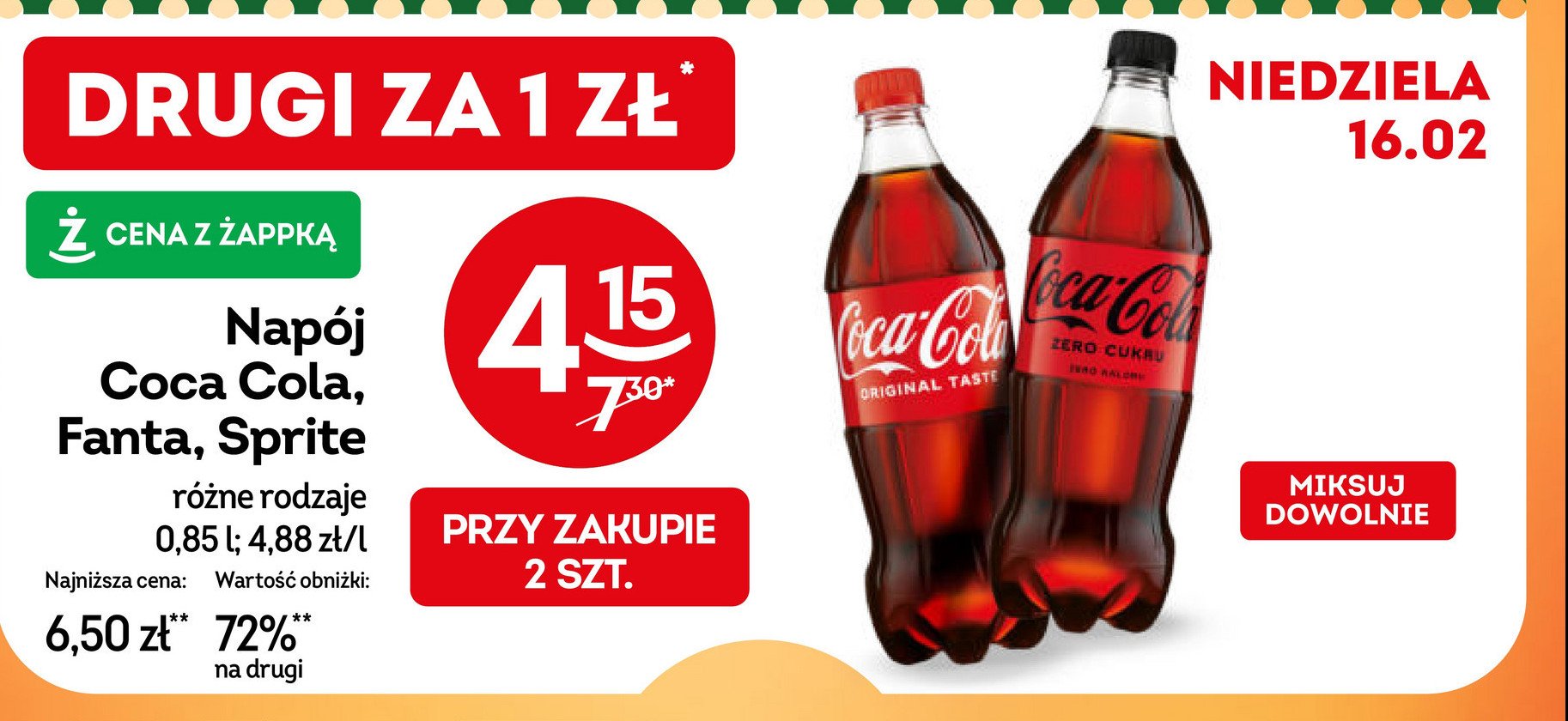 Napój Coca-cola zero promocja w Żabka