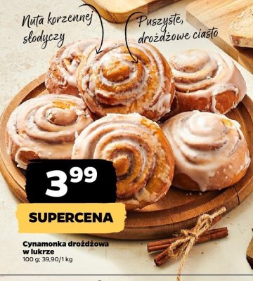 Cynamonka drożdżowa w lukrze promocja w Netto