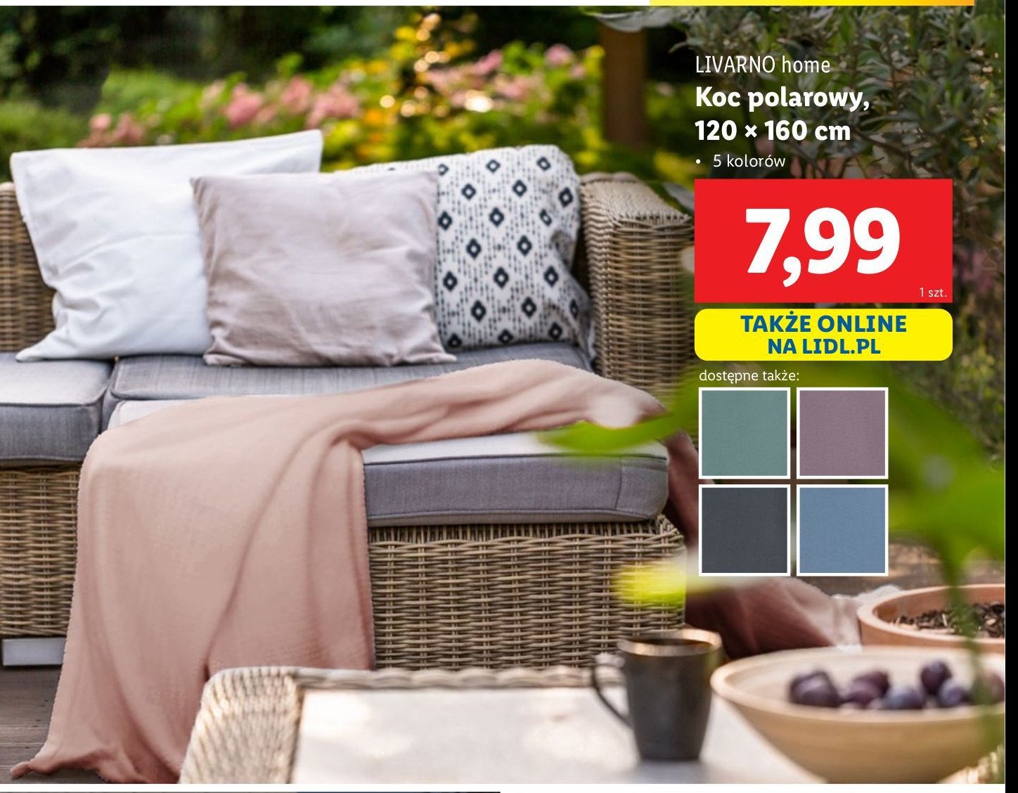 Koc polarowy 120 x 160 cm LIVARNO HOME promocja w Lidl