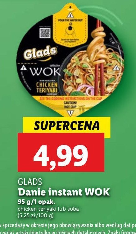 Danie wok soba Glads promocja