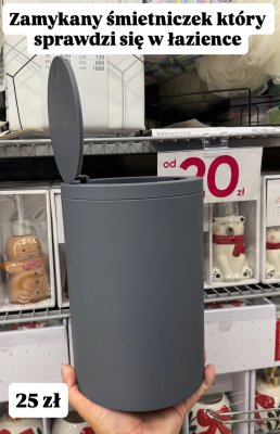 Kosz na śmieci zamykany grafitowy promocja w Pepco