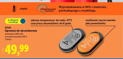 Ogrzewacz do rąk outdoorowy promocja w Lidl