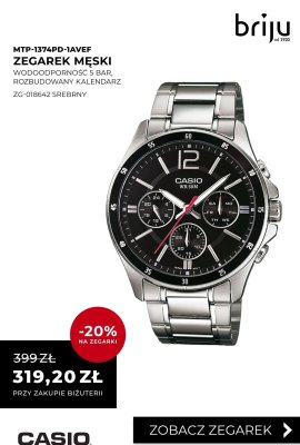 Zegarek męski CASIO MTP-1374PD-1AVEF ZG-018642 srebrny promocja w Briju