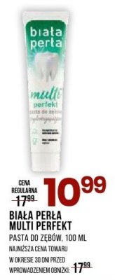 PASTA DO ZĘBÓW BIAŁA PERŁA MULTI PERFECT 100 ML promocja w Drogerie Natura