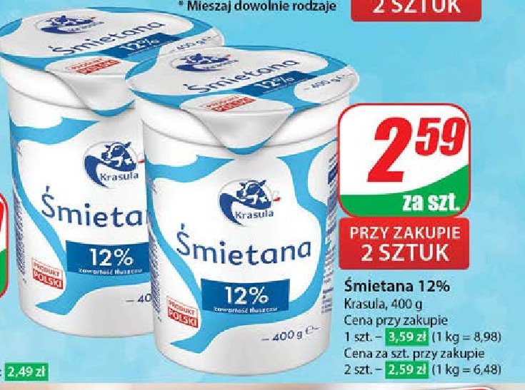 艢mietana 12 % homogenizowana Krasula promocja