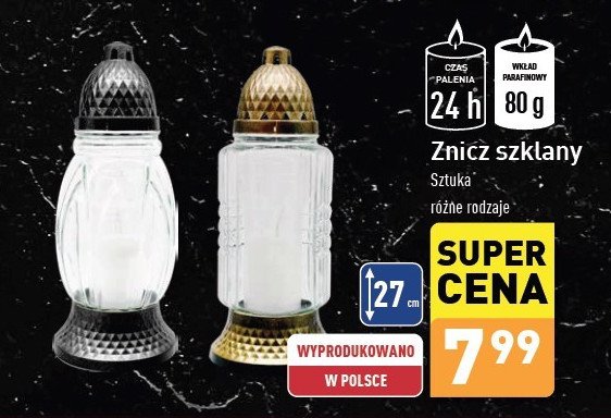 Znicz szklany 24 h promocja