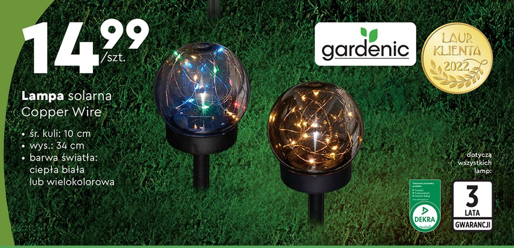 Lampa solarna copper wire Gardenic promocja