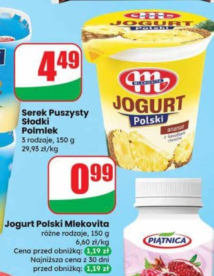 Jogurt Polski Mlekovita różne rodzaje promocja w Dino