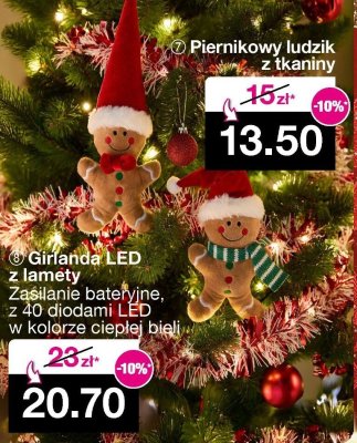 Girlanda LED z lamety Zasilanie bateryjne, z 40 diodami LED w kolorze ciepłej bieli promocja w Woolworth