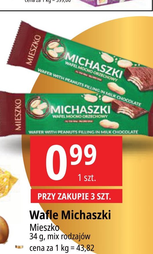 Wafel mocno orzechowy Mieszko michaszki promocja