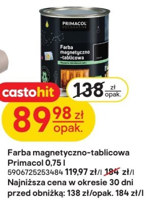 Farba magnetyczno-tablicowa Primacol promocja w Castorama