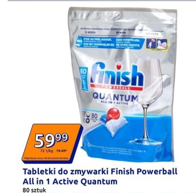 Tabletki do zmywarki Finish Powerball All in 1 Active Quantum promocja w Action