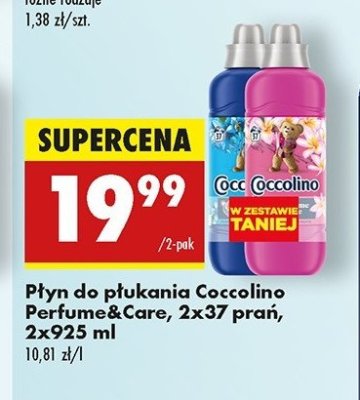 Płyn do płukania passion flower & bergamot + płyn do płukania tiare flower & red fruits Coccolino perfume & care promocja