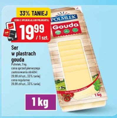 Ser w plastrach gouda Polmlek promocja w POLOmarket