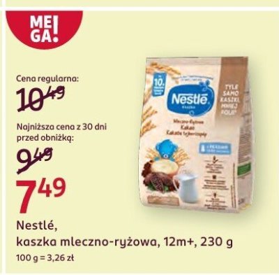Kaszka mleczno-ryżowa 12m+ promocja w Rossmann