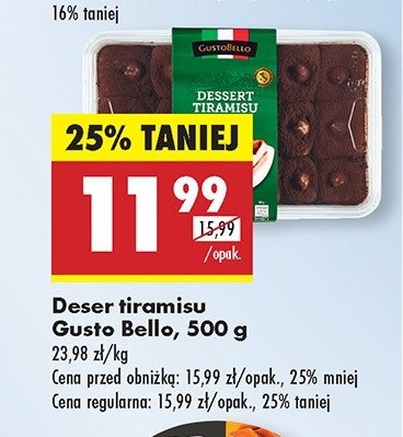 Deser tiramisu Gustobello (Biedronka) promocja w Biedronka