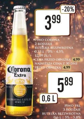 Piwo PRL butelka bezzwrotna 0,6 l promocja w Dino