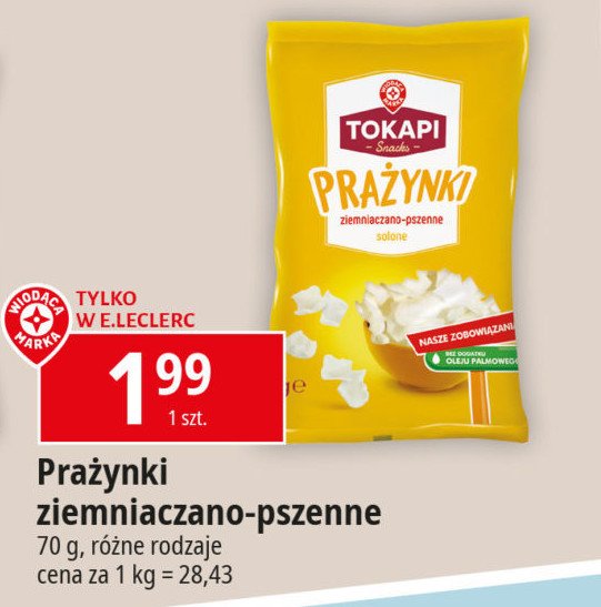 Prażynki ziemniaczano-pszenne solone Wiodąca marka tokapi promocja