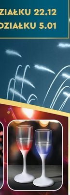 Akcesoria karnawałowe LED lub RGB smarty party - 2 kieliszki o poj. 100 ml ze zmieniającym się światłem RGB promocja w Biedronka