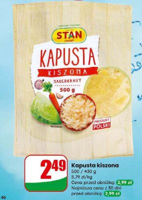 Kapusta kiszona  promocja w Dino