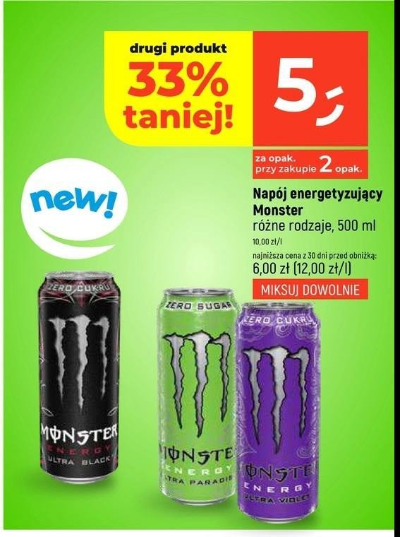 Napój energetyczny Monster energy ultra violet promocja