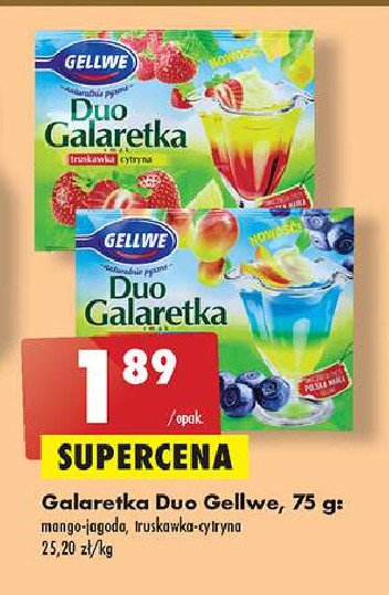 Galaretka truskawka-cytryna GELLWE DUO promocja