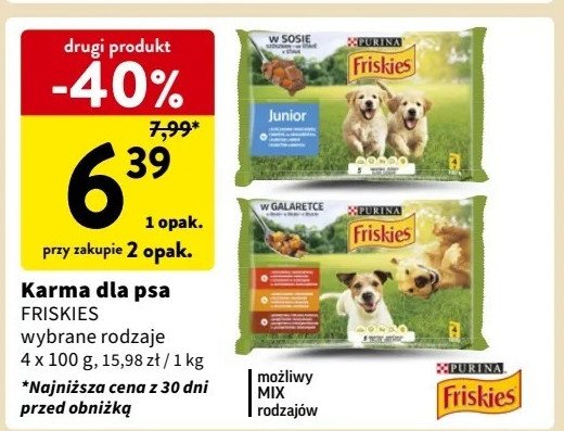 Karma dla psa w sosie Friskies vitafit Purina friskies promocja w Intermarche