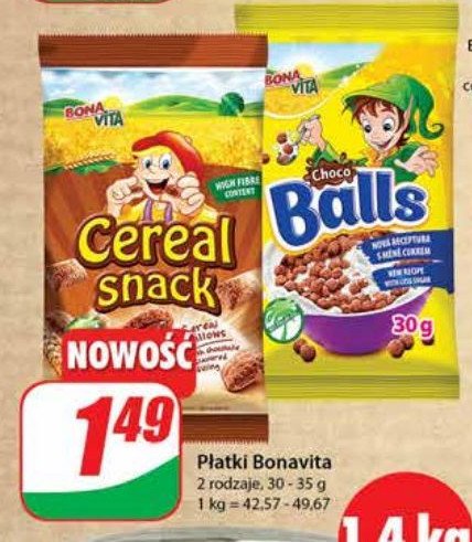 Płatki cereal snack Bona vita promocja
