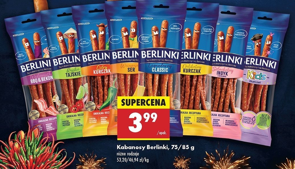 Kabanosy z serem Morliny berlinki promocja